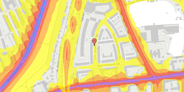 Trafikstøjkort på A.D. Jørgensens Vej 15, 1. th, 2000 Frederiksberg