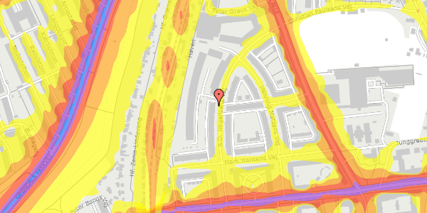 Trafikstøjkort på A.D. Jørgensens Vej 17, 2. , 2000 Frederiksberg