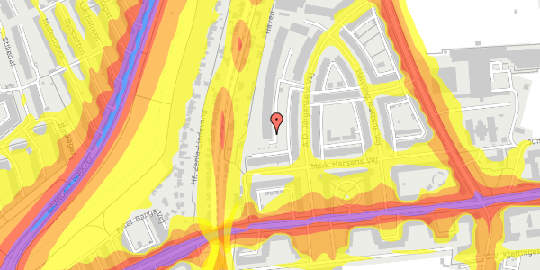 Trafikstøjkort på A.D. Jørgensens Vej 19, st. th, 2000 Frederiksberg