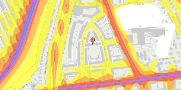 Trafikstøjkort på A.D. Jørgensens Vej 20, st. th, 2000 Frederiksberg