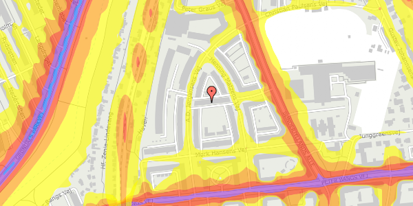 Trafikstøjkort på A.D. Jørgensens Vej 20, 1. tv, 2000 Frederiksberg