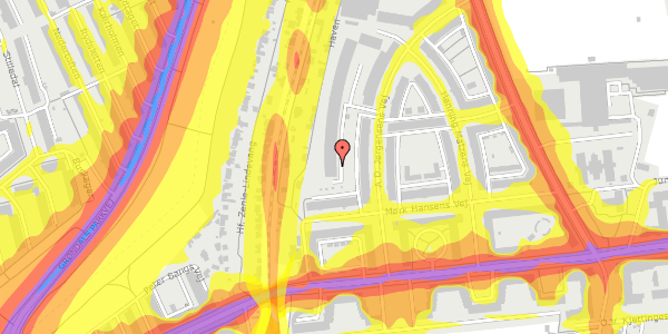 Trafikstøjkort på A.D. Jørgensens Vej 21, st. , 2000 Frederiksberg