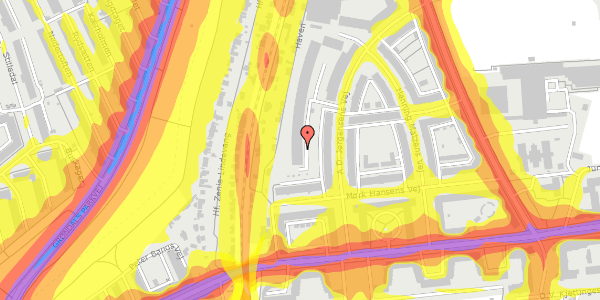 Trafikstøjkort på A.D. Jørgensens Vej 23, 2000 Frederiksberg