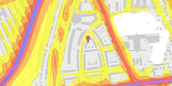 Trafikstøjkort på A.D. Jørgensens Vej 24, st. th, 2000 Frederiksberg