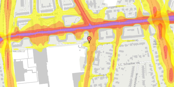 Trafikstøjkort på O.V. Kjettinges Alle 8, 3. tv, 2000 Frederiksberg