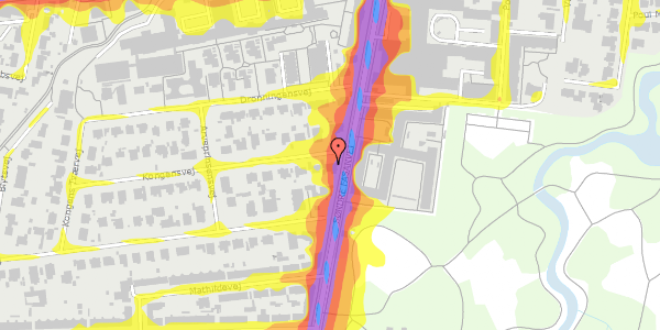 Trafikstøjkort på Kongensvej 1, st. , 2000 Frederiksberg