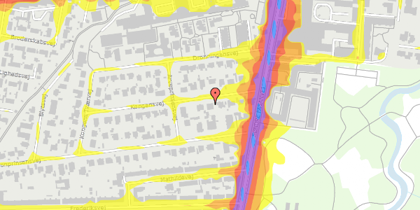 Trafikstøjkort på Kongensvej 9, 2000 Frederiksberg