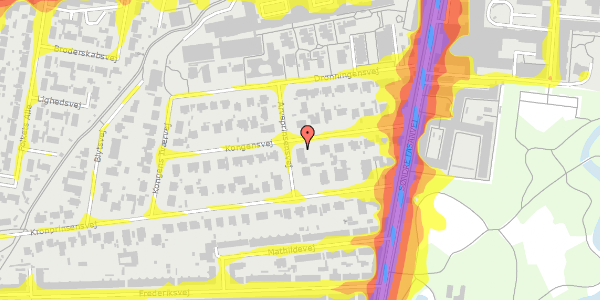 Trafikstøjkort på Kongensvej 13, 1. , 2000 Frederiksberg