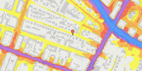 Trafikstøjkort på Kong Georgs Vej 13, kl. , 2000 Frederiksberg