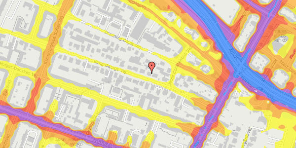 Trafikstøjkort på Kong Georgs Vej 16, st. , 2000 Frederiksberg