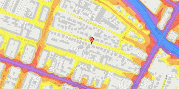 Trafikstøjkort på Kong Georgs Vej 23, 1. 1, 2000 Frederiksberg