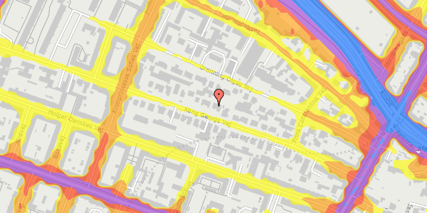 Trafikstøjkort på Kong Georgs Vej 28, 2000 Frederiksberg