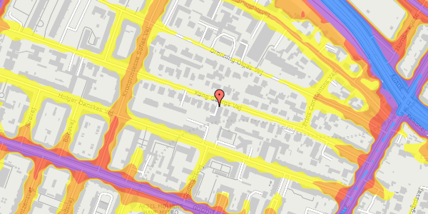 Trafikstøjkort på Kong Georgs Vej 29, st. , 2000 Frederiksberg