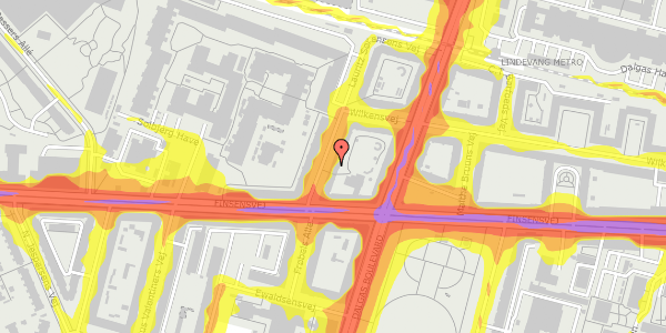 Trafikstøjkort på Lauritz Sørensens Vej 6, 1. th, 2000 Frederiksberg