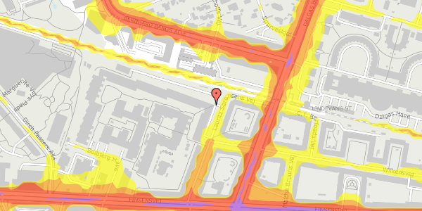 Trafikstøjkort på Lauritz Sørensens Vej 47, 3. 3, 2000 Frederiksberg