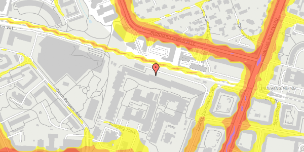 Trafikstøjkort på Lauritz Sørensens Vej 99, 2. 6, 2000 Frederiksberg