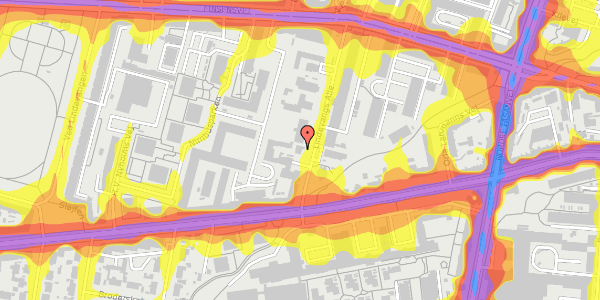 Trafikstøjkort på Lindevangs Alle 3A, 1. , 2000 Frederiksberg