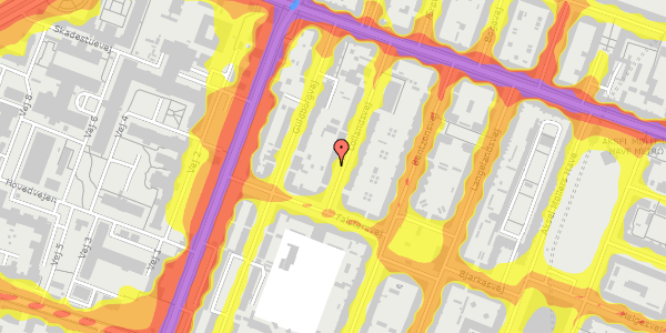 Trafikstøjkort på Lollandsvej 29, 2. th, 2000 Frederiksberg