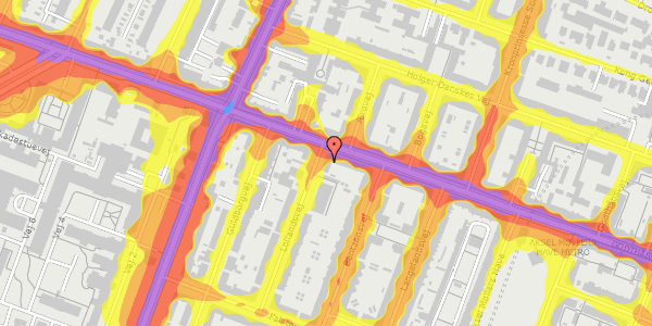 Trafikstøjkort på Lollandsvej 42, 3. th, 2000 Frederiksberg