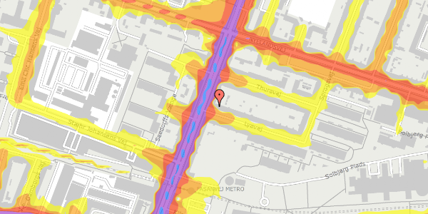 Trafikstøjkort på Lyøvej 1, 1. tv, 2000 Frederiksberg