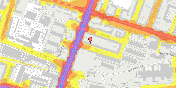 Trafikstøjkort på Lyøvej 5, st. th, 2000 Frederiksberg