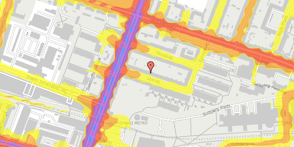 Trafikstøjkort på Lyøvej 9, 3. th, 2000 Frederiksberg