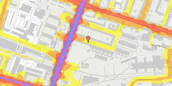 Trafikstøjkort på Lyøvej 10, 2. th, 2000 Frederiksberg