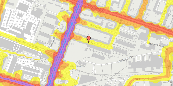 Trafikstøjkort på Lyøvej 12, 3. th, 2000 Frederiksberg