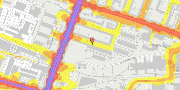 Trafikstøjkort på Lyøvej 14, 1. mf, 2000 Frederiksberg