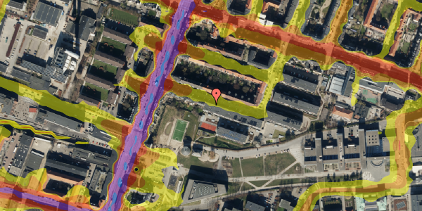 Trafikstøjkort på Lyøvej 14, 1. th, 2000 Frederiksberg