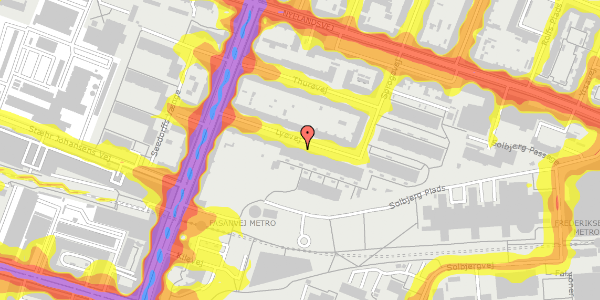 Trafikstøjkort på Lyøvej 16, 1. mf, 2000 Frederiksberg