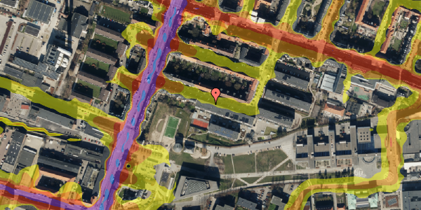 Trafikstøjkort på Lyøvej 16, 3. th, 2000 Frederiksberg