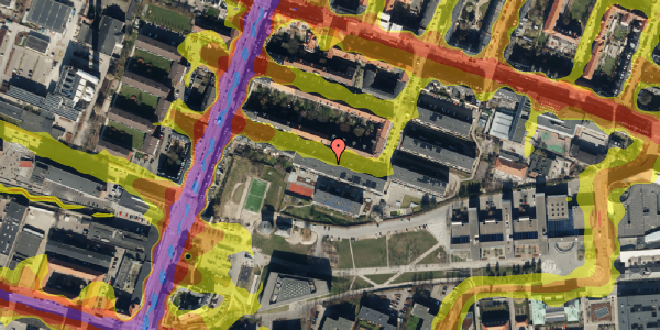 Trafikstøjkort på Lyøvej 18, 1. th, 2000 Frederiksberg