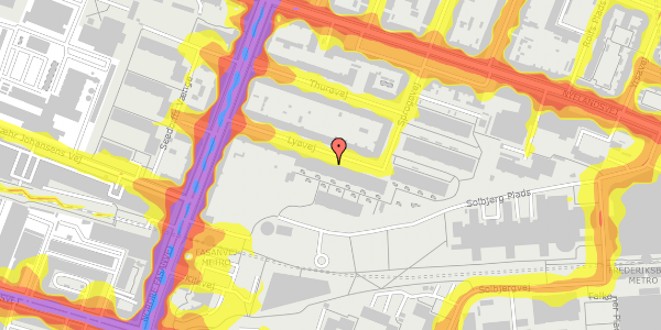 Trafikstøjkort på Lyøvej 18, 4. mf, 2000 Frederiksberg