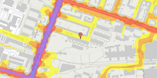 Trafikstøjkort på Lyøvej 20, 1. mf, 2000 Frederiksberg