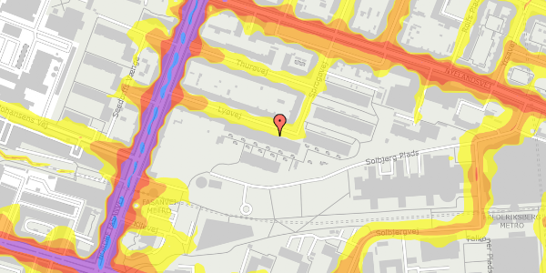 Trafikstøjkort på Lyøvej 22, st. th, 2000 Frederiksberg