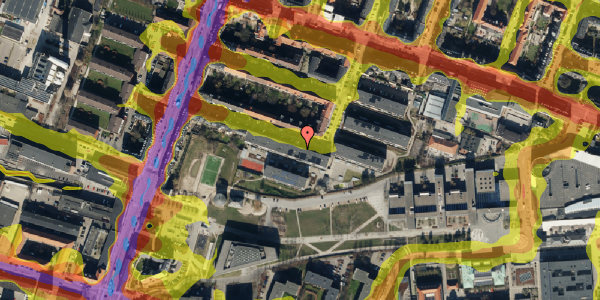 Trafikstøjkort på Lyøvej 22, 1. mf, 2000 Frederiksberg