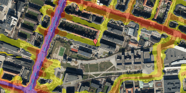 Trafikstøjkort på Lyøvej 24, 1. mf, 2000 Frederiksberg