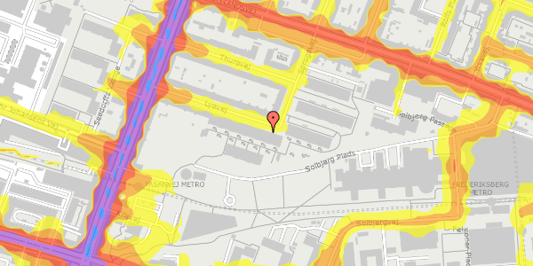 Trafikstøjkort på Lyøvej 24, 1. tv, 2000 Frederiksberg