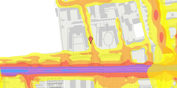 Trafikstøjkort på Marielystvej 54, st. 3, 2000 Frederiksberg