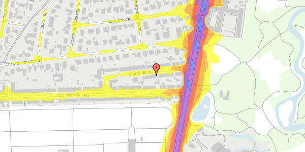 Trafikstøjkort på Mathildevej 7, 1. th, 2000 Frederiksberg