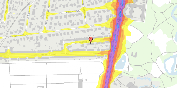 Trafikstøjkort på Mathildevej 9, 1. th, 2000 Frederiksberg