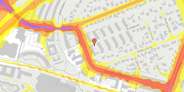 Trafikstøjkort på Moltkesvej 65, kl. 3, 2000 Frederiksberg