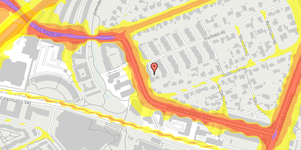 Trafikstøjkort på Moltkesvej 69, 1. tv, 2000 Frederiksberg