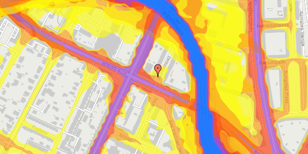 Trafikstøjkort på Munkensvej 1, 1. th, 2000 Frederiksberg