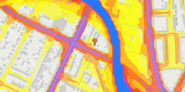 Trafikstøjkort på Munkensvej 2, st. , 2000 Frederiksberg