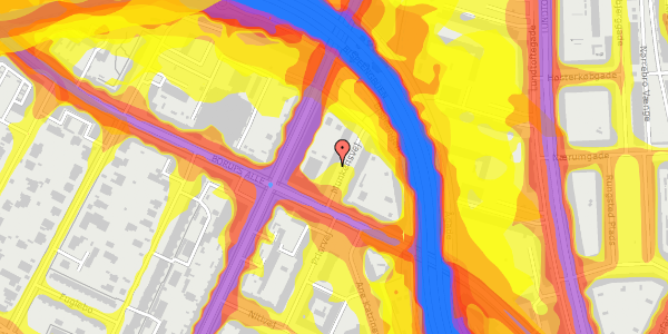 Trafikstøjkort på Munkensvej 5, st. th, 2000 Frederiksberg