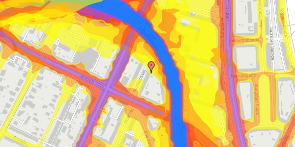 Trafikstøjkort på Munkensvej 10, kl. , 2000 Frederiksberg