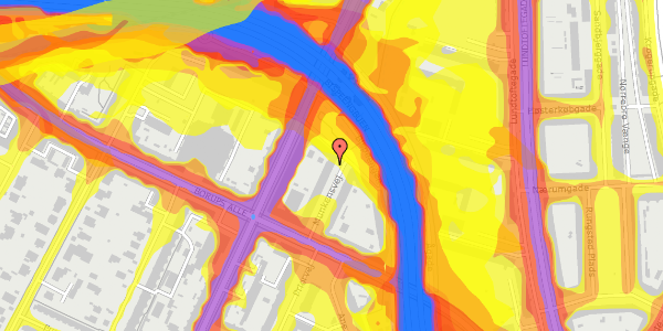 Trafikstøjkort på Munkensvej 11, 3. th, 2000 Frederiksberg