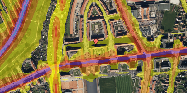 Trafikstøjkort på Mørk Hansens Vej 17, 1. th, 2000 Frederiksberg